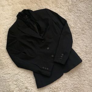 Elie Tahari Black Ruffle Trim Blazer